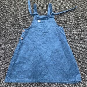 Lucy & Yak Blue Corduroy Pinafore Dress Small Tie Strap Dungaree Mini